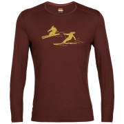 Herren-T-Shirt Icebreaker 200 Oasis LS Crewe Last Run braun espresso