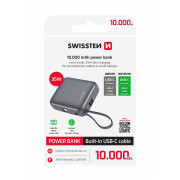 Powerbank Swissten Space 10000 mAh, 35W USB-C silber stříbrná