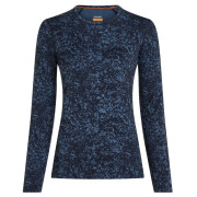 Damen-Funktionsshirt Icebreaker Women M 200 Oasis LS Crewe Moss BloomAOP blau/schwarz Midnvy/Dawn/Aop