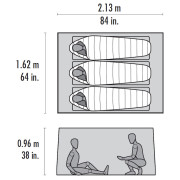 Ultraleichtes Zelt MSR Thru-Hiker Mesh House 3 V2