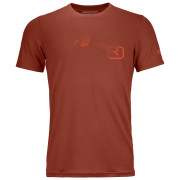 Herren-Funktionsshirt Ortovox 185 Merino Logo Spray TS orange ClayOrange