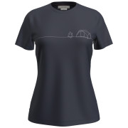Damen-Funktionsshirt Icebreaker W Mer 150 Tech Lite SS Tee Single Line C dunkelblau Midnight Navy