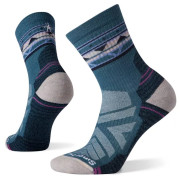 Damensocken Smartwool Hike Light Cushion Zig Zag Valley Mid Crew Socks blau/grau prussian blue