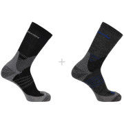 Socken Salomon X Ultra Access Crew 2-Pack grau Anthracite / BLACK