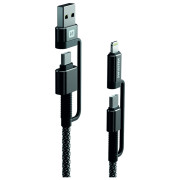 Lade- und Datenkabel Swissten Kevlar 4in1 3A 1,5 m dunkelgrau Antracit