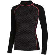 Damen-Funktionsshirt Zulu Merino 240 Zip Long schwarz/rosa Black/Pink