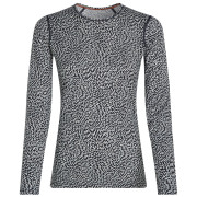 Damen-Funktionsshirt Icebreaker Women Merino 200 Oasis LS Crewe Flock Forms AOP weiß/schwarz Mdnav/Snow/Aop