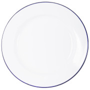 Teller Bo-Camp Dinner plate enamel weiß/blau Blue