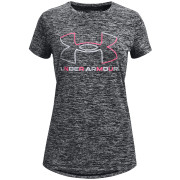 Kinder-T-Shirt Under Armour Tech BL Twist SS schwarz Black / Steel / Cerise
