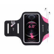 Handyhülle Swissten ARMBAND CASE 6,0" schwarz/rosa