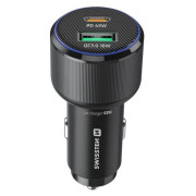 Adapter Swissten Car Charger USB-C PD + USB-A, 63W + cabel USB-C / USB-C, 1 m