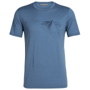 Herren-T-Shirt Icebreaker Mens Tech Lite SS Crewe Peak in Reach hellblau Thunder