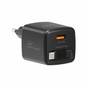 Adapter Swissten SlideCharge Gan 30W, 1X USB-A 18W schwarz černá