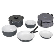 Geschirrset Bo-Camp Cookware set Camping 7 schwarz/weiß Black/White