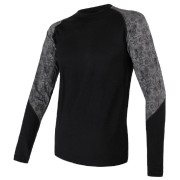 Herren-Funktionsshirt Sensor Merino Impress Langarm schwarz/grau Blk/Skulls