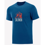 Herren-T-Shirt Salomon Explore Graphic Ss Tee M dunkelblau Poseidon
