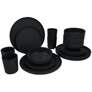 Geschirrset Bo-Camp Patom 16Stk schwarz Black