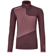 Damen-Sweatshirt Ortovox Fleece Light Zip Neck W rot winetasting