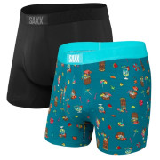 Boxershorts Saxx Ultra Boxer Brief Fly 2Pk schwarz/türkis CoconutDrinks/Black