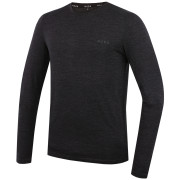 Herren-T-Shirt MOOA MerinoSilk 160 long schwarz black melange