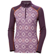 Damen-Funktionsshirt Helly Hansen W Lifa Merino Midw Gra 1/2 Zip lila Amethyst Star Pixel