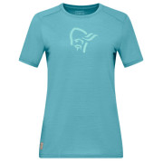 Damen-T-Shirt Norrona femund equaliser merino T-shirt hellblau Brittany Blue