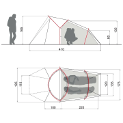 Ultraleichtes Zelt für 2 Personen Vaude Ultralight Chapel XT 2P