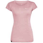 Damen-T-Shirt Salewa Puez Melange Dry W S/S Tee rosa zephyr melange
