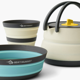Geschirrset Sea to Summit Frontier UL Collapsible Kettle Cook Set 1P 3 Piece beige/weiß