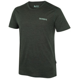 Herren-T-Shirt Zulu Merino 160 Short 4C Comfy dunkelgrün dark green melange