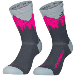 Socken Dynafit Traverse Crew Sk grau/rosa cinder PINK GLO/6070