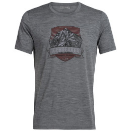 Herren-T-Shirt Icebreaker Mens Tech Lite SS Crewe Everest Crest grau GritstoneHthr