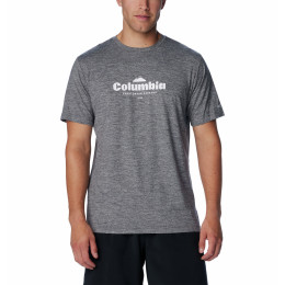 Herren-T-Shirt Columbia Kwick Hike™ Graphic Short Sleeve Tee grau/schwarz Black Heather, Elevated High