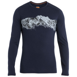 Herren-T-Shirt Icebreaker M Mer 200 Oasis LS Crewe Remarkables dunkelblau Midnight Navy