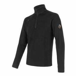 Herren-Sweatshirt Sensor Merino Upper kurzer Reißverschluss schwarz Black