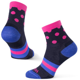 Socken Warg Happy Merino W Stripes and Dots blau Navy/Blue