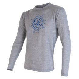 Herren-T-Shirt Sensor Merino Wool PT Kompas dl.r. grau Grey
