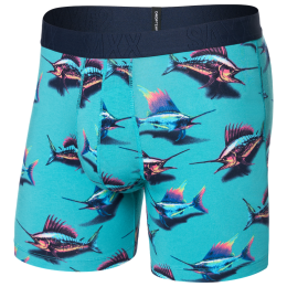 Boxershorts Saxx Droptemp Cooling Cotton Boxer Brief Fly hellblau great catch-baltic