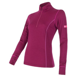 Damen-Funktionsshirt Sensor Merino Active Stehkragen, Reißverschluss lila Lilla