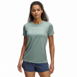 Damen-T-Shirt Under Armour Tech PTH Graphic SSC grün Silica Green / / Hydro Green
