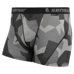 Herren funktionelle Boxershorts Sensor Merino Impress schwarz/grau Black/Camo