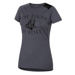 Damen-Funktionsshirt Husky Merino 100 kr. rukáv Puppy grau
