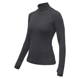 Damen-Funktionsshirt Sensor Merino Bold Roll Neck dl.rukáv dunkelgrau Anthracite Gray