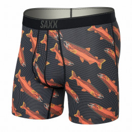 Boxershorts Saxx Quest Qdm Boxer Brief Fly schwarz/orange coho-black