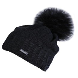 Damenmütze Sherpa Gaia Merino schwarz mel black