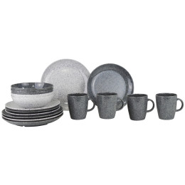 Geschirrset Gimex Solid Line Granite 16 pcs grau grey