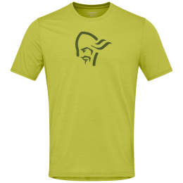 Herren-T-Shirt Norrona femund equaliser merino T-shirt gold Golden Lime