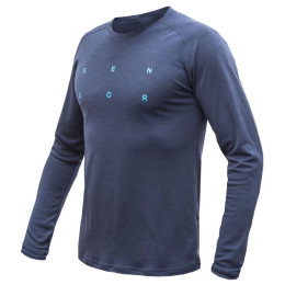 Herren-Funktionsshirt Sensor Merino Blend Typo deep blue blau deep blue