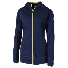 Damen-Sweatshirt Zulu Merino Hoodie Full Zip blau Navy