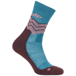 Damensocken Icebreaker Women Merino Hike+ Medium Crew Across the Peaks blau Topa/Jav/Aci Pi